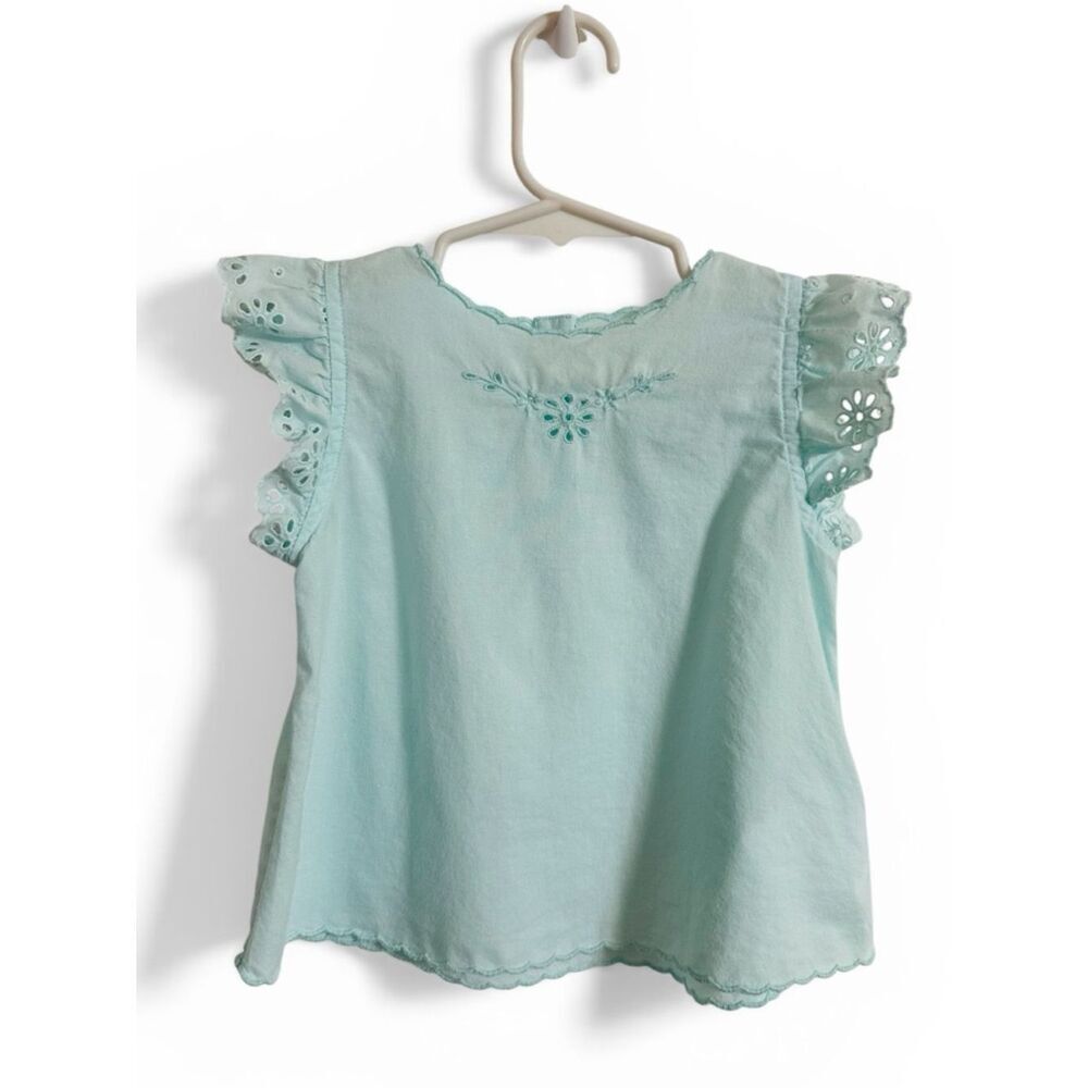 Ralph Lauren Baby Girl Embroidered Tank Top  Aqua Size 12 Months